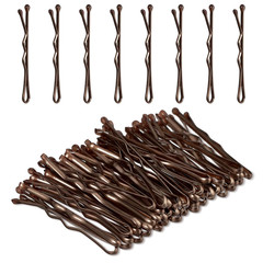 Mini Bobby Pins, 50PCS 1.37 Inch Small Wavy Hair Pins Metal Hair Clip Hairpins f