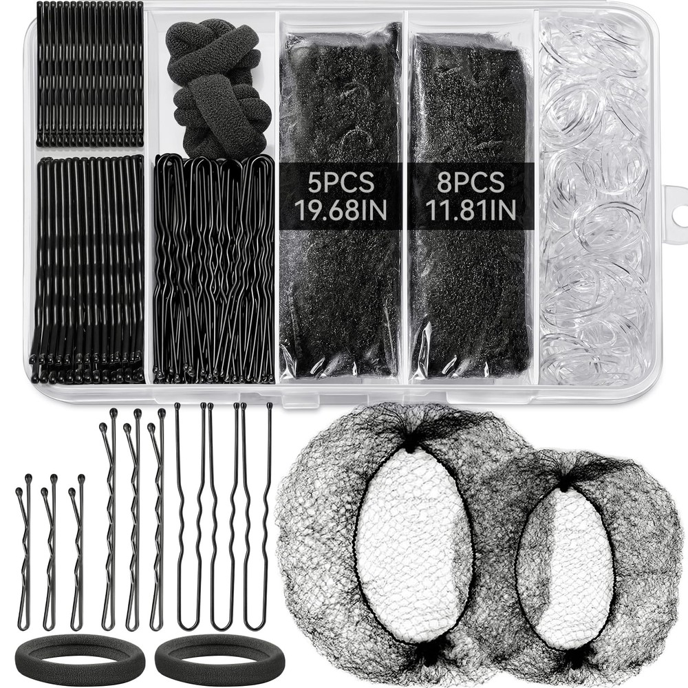 Hair Bobby Pins Kit with Bobby Pins Black for Women(1.37&2.36in), Invisible H…