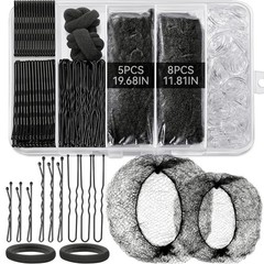 Hair Bobby Pins Kit with Bobby Pins Black for Women(1.37&2.36in), Invisible H…