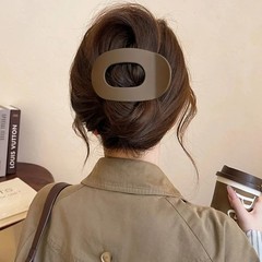 Fashion Oval Hair Claw Clip for Women New Design Leopard Matte Curved Flat