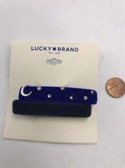 $29 LUCKY BRAND 2 PC VELVET SET BARRETTE BLUE TONES CELESTIAL 114