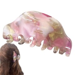 Wenlly retro hair claw clip, 3.5 Inch medium 1 Count (Pack of 1), pink