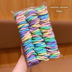 50/100pcs Colorful Hair Ties Korean Style Trendy Colorful Comfort Hair Accessori