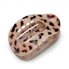 Fashion Oval Hair Claw Clip for Women New Design Leopard Matte Curved Flat