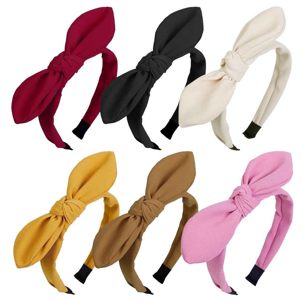 6 Packs HAIRBAND for Women Girls Cute Knotted Tie Head Bands with Bow Wide Re…