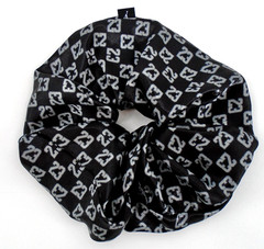 Nike Jordan Gathered Hair Tie Adult Large Scrunchie All Over Print Black/Grey