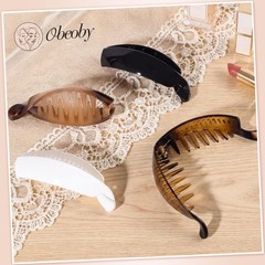 Obeoby 4 Pack Banana Clip, 4 Inch Hair 1 Count (Pack of 4), Black White Brown