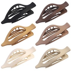 CHANDAT Flat Hair Clip 6 pcs Lay Down Claw Clips 1 Count (Pack of 6), Brown