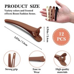 Matte Duckbill Styling Hair Clips – 3.07 Inch NoCrease Sectioning Barrettes f…
