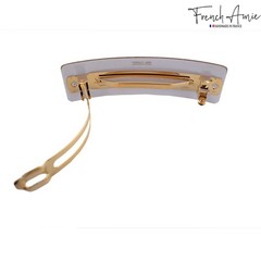 French Amie Rectangular Gold Glitter Cellulose Handmade Hair Clip Barrette