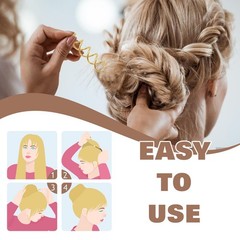 TUUXI 10pcs Spiral Hair Pins 2 Inch Bun Twister 1 Count (Pack of 10), Gold