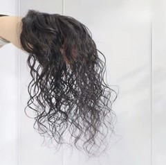 3.5″x4″Seamless Lace Wavy 100% Human Hair Hairline Head Top Topper Clip in 10″