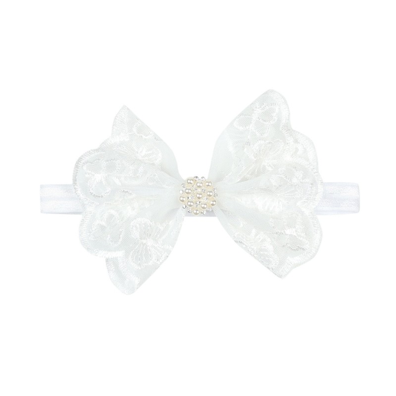 Soft Elastic Lace Hair Band For Infants Adorable Bowknot Design For Daily Wear