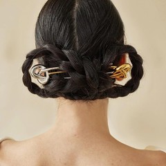 Elegant Vintage Gold Hairpins – Metal Hair Sticks, Bun Maker & Chignon Pin for W