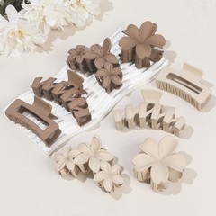 SMKSL 8 Pcs Hair Clips for 1 Count (Pack of 8), Light brown & Creamy white