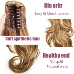 Thick Jaw Claw Clip In Ponytail Curly Wavy Hair Extensions Natural As Human Hair