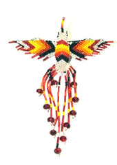 Fancy Fringe Beaded Hummingbird Barrette 4″ w/ French Clip closure #66