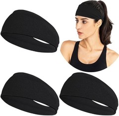 JOYOYO Unisex Headbands for Women’s Hair Soft 1 Count (Pack of 3), Black