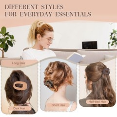 Gift4U Flat Hair Clips for Women, 6 PCS Claw Neutral