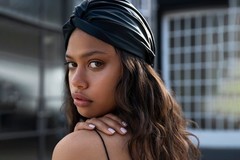 Slip 100% Pure Mulberry Silk Pull-On Turban, Ultra Soft & Gentle on Hair – Black