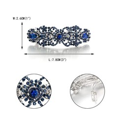 Wedding Austrian Crystal CZ Art Deco Flower Tear Drop Hair Barrette Clip for …