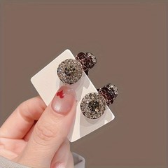 4Pcs Sparkling Rhinestone Mini Hair Clips,Cute Round Design for Bangs&Side Hair