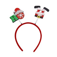 Christmas Headpiece Plastic Frame Fabric Holiday Photo Booth Prop