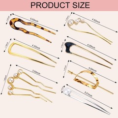 12 PCS U-Shaped Pearl Hair Pins for Women – French Twist Bun Updo Styling Access
