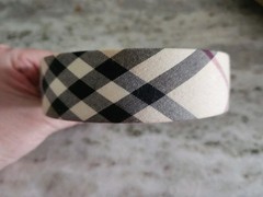RARE VINTAGE AUTHENTIC BURBERRY CLASSIC NOVA CHECK PLAID HEADBAND HAIR TIE WRAP