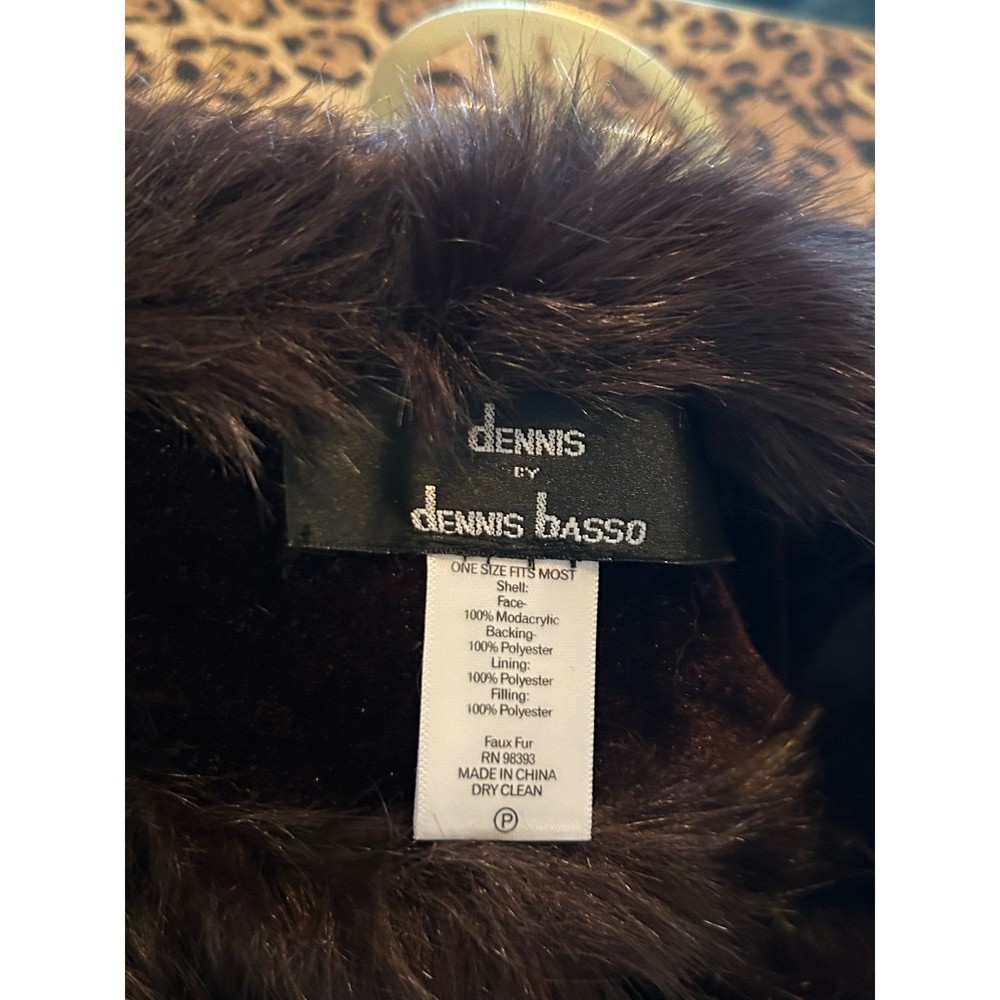 Dennis Basso Brown Faux Fur Headband One Size Fits Most Winter Accessory