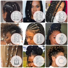Lucomb 220 Pcs Silver Hair Jewelry for Braids, 1 Count (Pack of 220),
