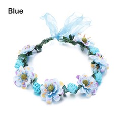 Rose Flower Crown Bridal Halo Headpiece Bohemia Garland Girls Floral Wreath
