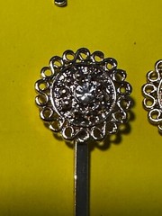 Hair Clips Pins Lot 11 elaborate Pearl Rhinestones Flower Star clip on earrings