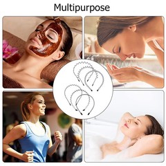 6Pcs Metal Hair Headband Wave Style Hoop Band Comb Sports Hairband Men Women US