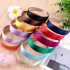 SIQUK 12 Pieces Satin Headbands 1 Inch Wide 1 Count (Pack of 12), Multicolor