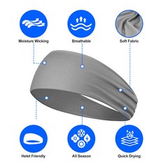 6Pcs Men Sweatband Headband Yoga Hair Bands Women Moisture Wicking Sport Fitness