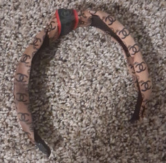 Women’s Beige/Black Designer Logo Print Padded Fabric Headband Casual