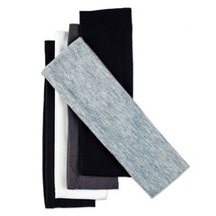 scünci No Damage Stretch Fabric Headbands – Black/White/Grays – All Hair