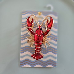 Piper K Red & Gold Lobster Claw Gold Claw Hair Clip New Statement Piece NEW