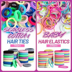 Teenitor Elastic Hair Ties, Hair Accessories for Girls, Colorful Baby Elastic Ha