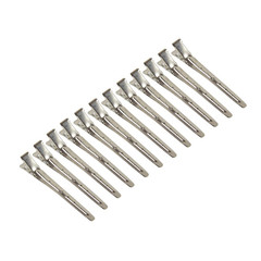 12 Pcs 3.54 Inches Duck Bill Clips Round-Head Clip Silver hair Clip with 7 Holes