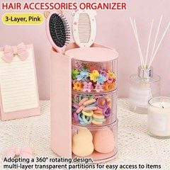 Aodse Hair Accessories Organizer for with 7.1 × 4 × 5.3 inches, Pink