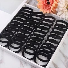 50 Pack Seamless Black Hair Ties – No Damage, Strong Hold Ponytail Bands