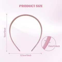 Multicolor Satin Cloth Fabric Covered Thin Plain Plastic Headband Accessories