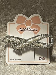 Silver Rhinestone Pearl Gem Hair Bow Hair Clip Barrette Hair Accessory