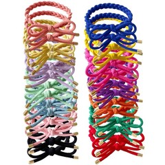 28 Pcs Braided Bow Hair Ties, No Damage Elastic Ponytail Holders 14 Colors