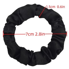 6 Pc Hair Scrunchies Satin Small Cute Elastic Ponytail Holder Black Women Hair