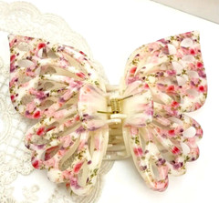 LARGE Multicolor Hair Claw Butterfly Extra Large Hair Accessory Plastic Glossy