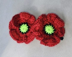 2 Ct Hand Made Red Poppy Flower Hair Tie – Floral Accessory