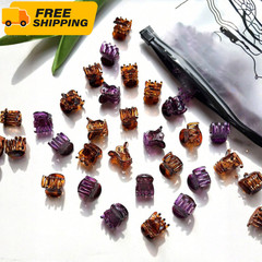 20pcs Mini Brown Hair Clips Strong Grip Claw Clips Women Bangs Bun Accessories